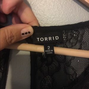 Torrid black lace ruffle keyhole maxi size 2